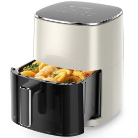 Air Fryer 6 Quart Capacity with Window Square Air Fryer 12-in-1 Air Fry, Roast, Reheat, Dehydrate, Bake, Steam with 400F, Beige