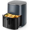 Air Fryer 6 Quart Capacity with Window Square Air Fryer 12-in-1 Air Fry, Roast, Reheat, Dehydrate, Bake, Steam with 400F, gray