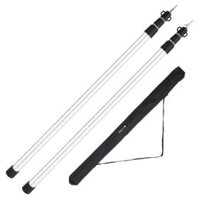 2Pcs Telescoping Tarp Poles Portable Aluminum Awning Poles 3ft to 7.5ft Adjustable Telescopic Tarp Tent Rods