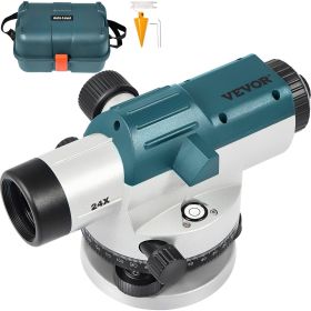 VEVOR Automatic Optical Level 24X Optical Auto Level Kit High Precision Height/Distance/Angle Level Measure Builders Level with Magnetic Dampened Comp