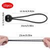 Bungee Ropes With Ball; 10pcs Black Bungee Ropes Set; Heavy Duty Tent Rubber Tensioner; Elastic Rope