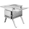 VEVOR Tent Wood Stove 17.5x14.7x10.6 inch, Camping Wood Stove 304 Stainless Steel With Folding Pipe