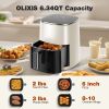 Air Fryer 6 Quart Capacity with Window Square Air Fryer 12-in-1 Air Fry, Roast, Reheat, Dehydrate, Bake, Steam with 400F, Beige