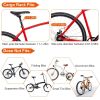 Bike Cargo Rack Adjustable Bicycle Rear Rack Cycling Luggage Carrier with Elastic Cord Red Reflector 55LBS Load Capacity