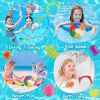 24Pcs Diving Toys Swimming Pool Toys Swim Toys for Kids Aged 3+ Years Old Swim Thru Rings Torpedoes Gems Volleyball Storage Bag