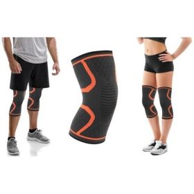 2-Pack Knee Compression Sleeve Support (Color: Orange, size: M)