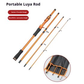 Travel Fishing Rods, 4-Pack, Spinning, Casting and Fly Fishing Models, Titanium Oxide LTS Ring Guides, Fine Cork Handles and Travel Tubes (Color: orange spinning)